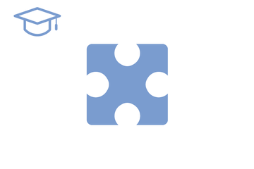Hellblaues Puzzleteil mit Icon Fortbildung