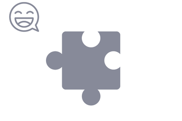 Dunkelgraues Puzzleteil mit Icon Smiley